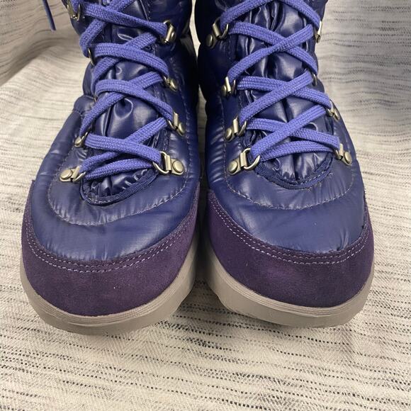 The North Face Thermoball 8" Lace Boots Purple Quilted Size 7 Winter Snow Cozy - Picture 3 of 11